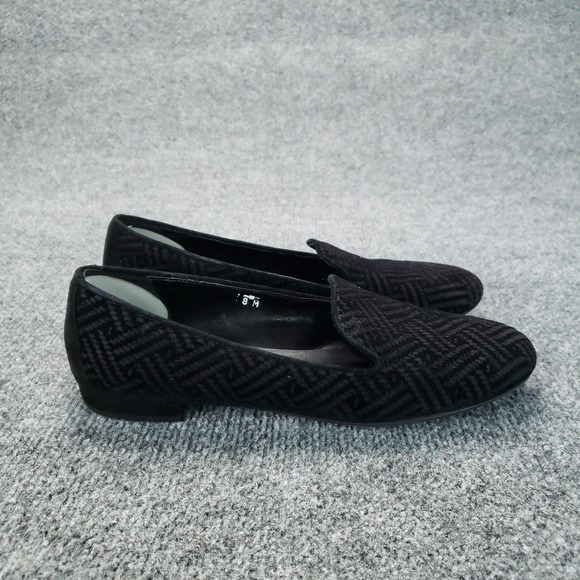 Sesto Meucci Shoes - Sesto Meucci Shoes Womens Size 8 Black Velvet Loafer Flats Slip On Italy Glitter